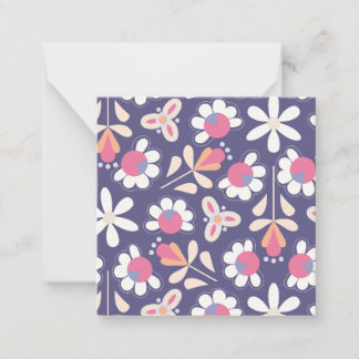 Carte De Correspondance Marguerites sur un Arrière - plan pourpre