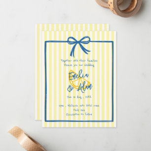 Carte De Correspondance Mariage à ruban italien jaune fantaisiste 