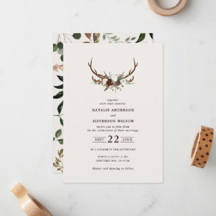Carte De Correspondance Mariage Bohème Champêtre Rustique avec Bois de Cer