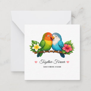 Carte De Correspondance Mariage de tourtereaux tropicaux ensemble pour tou