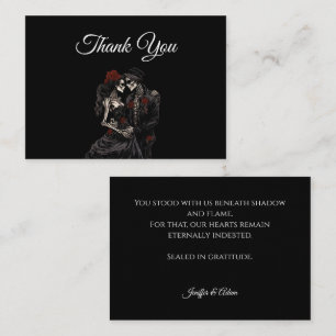 Carte De Correspondance Mariage d'Halloween gothique alternatif rouge fonc