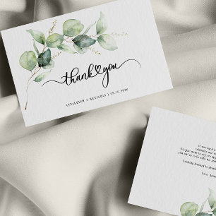 Carte De Correspondance Mariage écologique Eucalyptus Lettré à la main