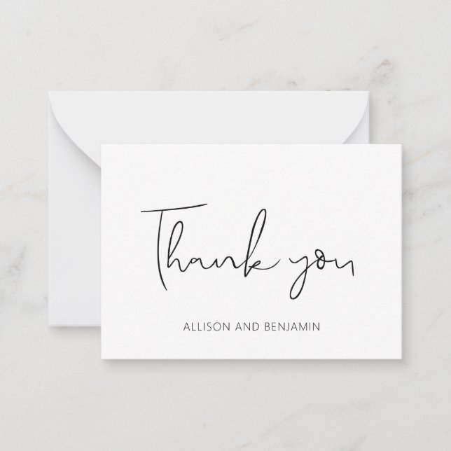 Carte De Correspondance Mariage élégant BUDGET Petit Merci (Devant)