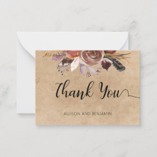 Carte De Correspondance Mariage élégant BUDGET Petit Merci Floral