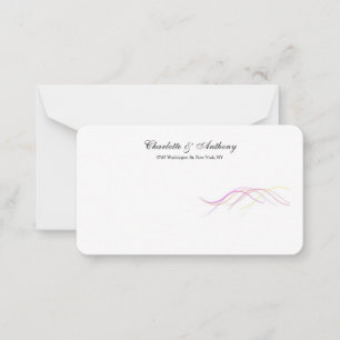 Carte De Correspondance Mariage Élégant Créatif Courbes Abstraites Blanche