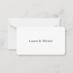 Carte De Correspondance Mariage Élégant minimaliste classique noir blanc