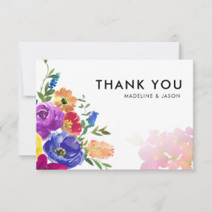 Carte De Correspondance Mariage floral couleur gras minimaliste