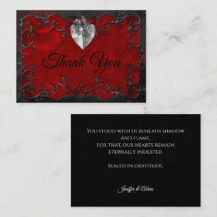 Carte De Correspondance Mariage Halloween gothique rouge foncé