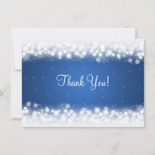 Carte De Correspondance Mariage Merci Note Magique Étincelle Bleue