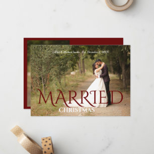 Carte De Correspondance Mariage Noël Élégant Photo de Mariage