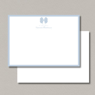 Carte De Correspondance Mariage Nom Bordure Ruban Bleu Poussiéreux Tendanc