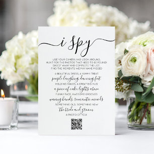 Carte De Correspondance Mariage Photo Hunt Jeu I Spy Jeu QR Code Card