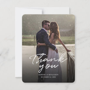 Carte De Correspondance Mariage photo Merci manuscrit