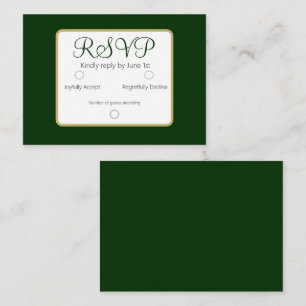 Carte De Correspondance Mariage RSVP vert de forêt simple et élégant
