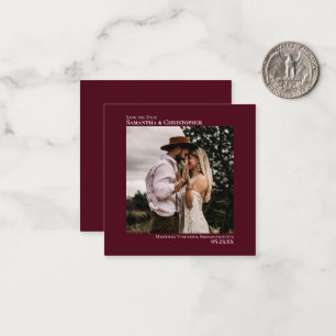 Carte De Correspondance Mariage simple Bourgogne Enregistrer la date Photo