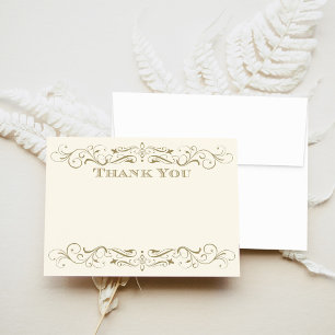 Carte De Correspondance Mariage Vintage Ivoire Or Antique Flourish