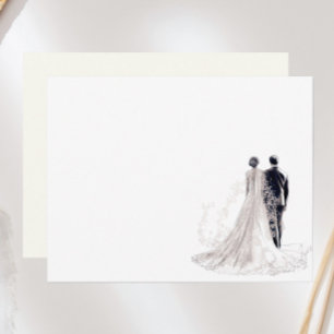 Carte De Correspondance Mariés Élégants de Mariage