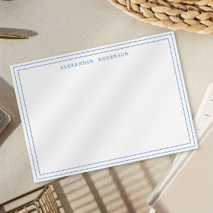Carte De Correspondance Marine Bleu Blanc moderne Professionnel Double bor