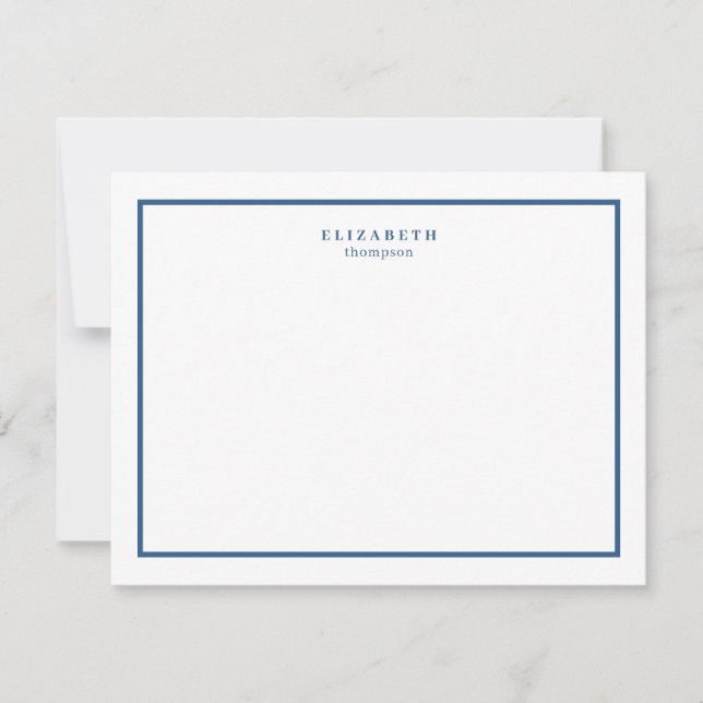 Carte De Correspondance Marine Bleu Bordure Moderne Simple (Devant)