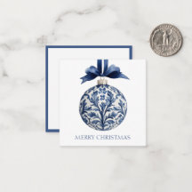 Marine bleu et blanc Chinoiserie Ornement de Noël