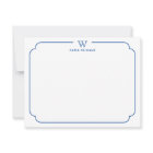 Marine Bleu Formel Chic Famille Monogramme Cadre O