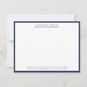 Carte De Correspondance Marine Blue Simple Line Moderne Professionnel