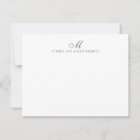 Marine Gris Script Monogramme Stationmoderne