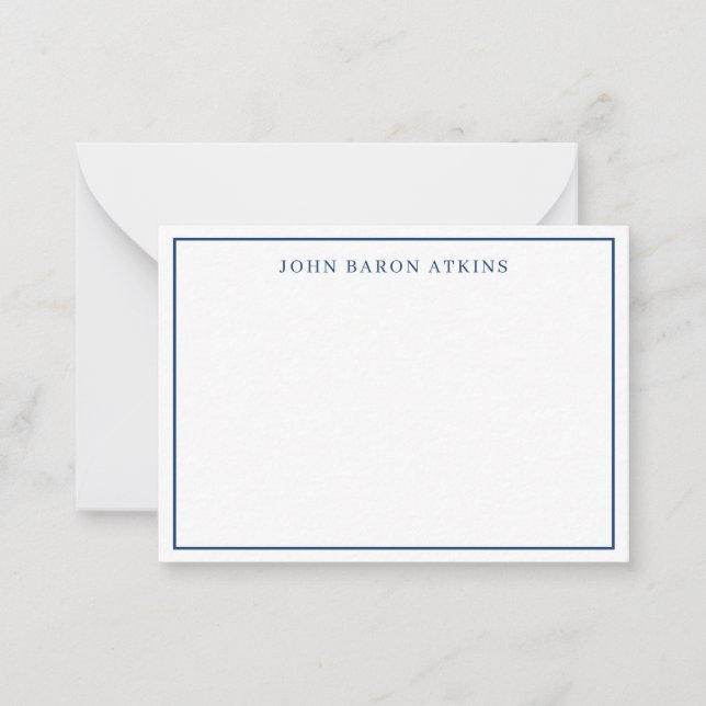 Carte De Correspondance Marine masculine.papier à lettres simples noir (Devant)