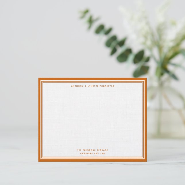 Carte De Correspondance Marmalade Orange Border Couple (Debout devant)