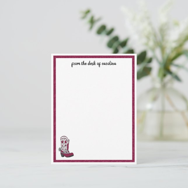 Carte De Correspondance Maroon Heart Patterned Boot (Debout devant)