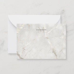 Carte De Correspondance Masculine en marbre perle double monogramme