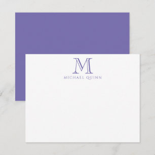 Carte De Correspondance Masculine Purple Initiales Nom Monogramme Purple