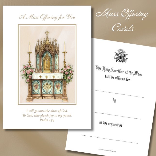 Carte De Correspondance Masse catholique - Intentions d'offrandes commémor (Créateur téléchargé)