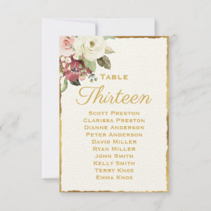 Carte De Correspondance Mauve Florals Luxe Gold Edge Assignation de siège