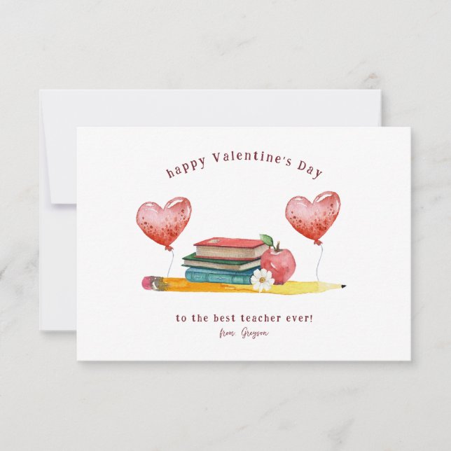 Carte De Correspondance Meilleur enseignant jamais | Classroom Valentine (Devant)