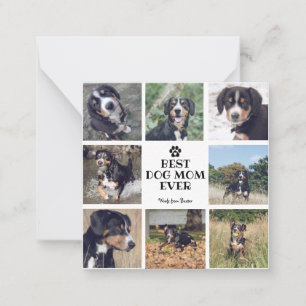 Carte De Correspondance Meilleure maman de chien moderne Ever Blanc 8 Phot