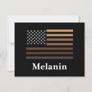 Carte De Correspondance Melanin African American USA Drapeau Histoire noir