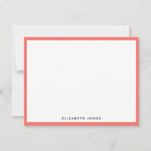 Carte De Correspondance Mélon de corail blanc Preppy moderne classique min