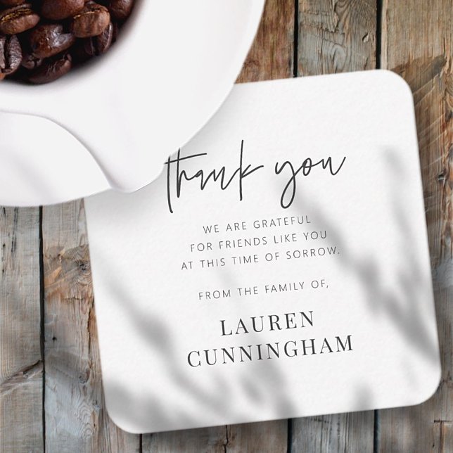 Carte De Correspondance Mémorial moderne Simple minimaliste Merci chic (Créateur téléchargé)