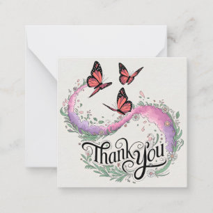 Carte De Correspondance Merci à papillon floral