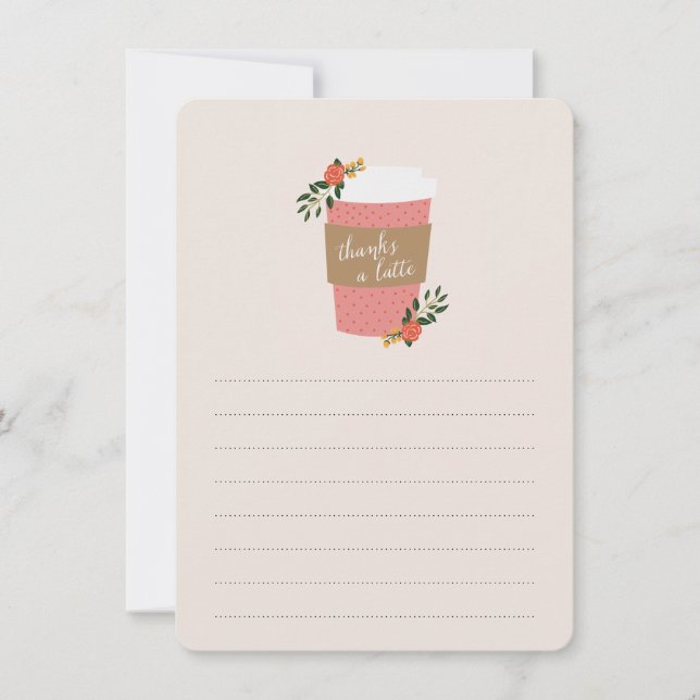 Carte De Correspondance Merci à une papeterie en latte (Devant)