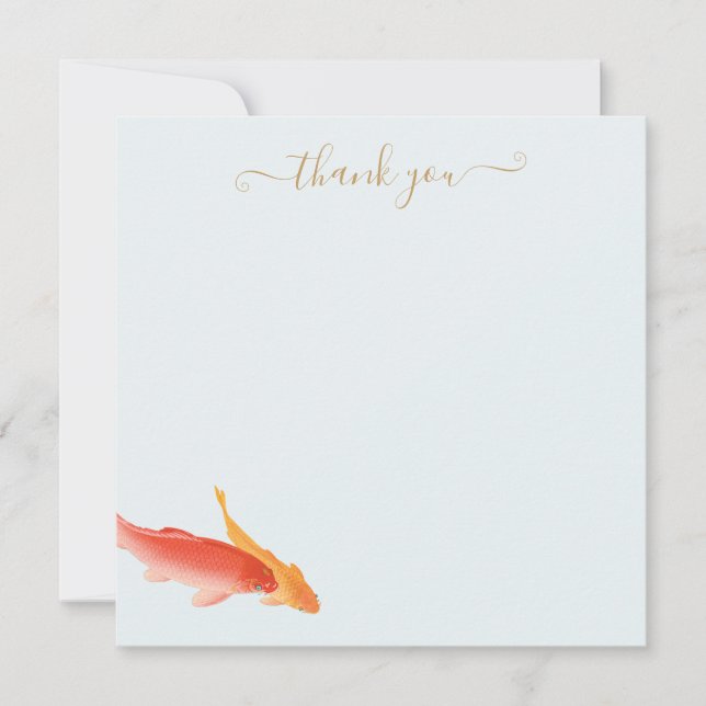 Carte De Correspondance Merci artistique de poisson Koi (Devant)