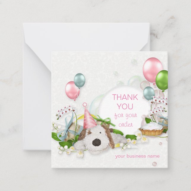 Carte De Correspondance Merci avec chien drôle (Devant)
