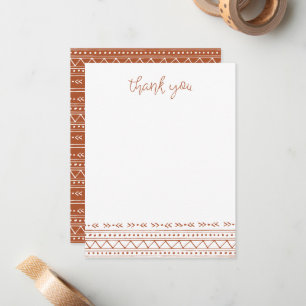 Carte De Correspondance Merci Boho moderne rouille