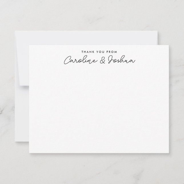 Carte De Correspondance Merci Couple Nouveau Nom Mariage Papier à lettres (Devant)