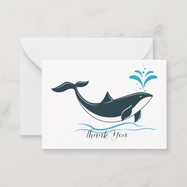 Carte De Correspondance Merci de baleine bleue (Devant)