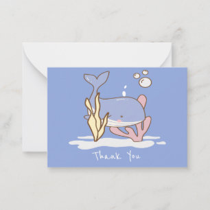 Carte De Correspondance Merci de baleines mignonne