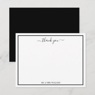 Carte De Correspondance Merci de calligraphie de script moderne