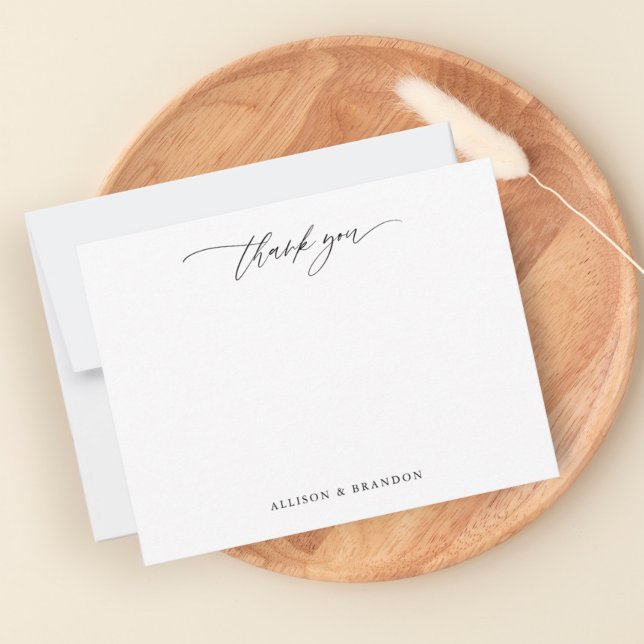 Carte De Correspondance Merci de calligraphie Papeterie personnalisée (Créateur téléchargé)