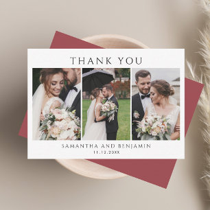 Carte De Correspondance Merci de Collage photo Mariage budgétaire